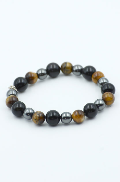 Triple protection (Obsidian, Tiger eye, Hematite)